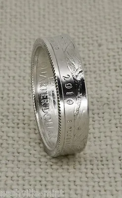 2010 90% Silver Proof US Quarter Dollar Coin Ring Wedding Band AR WY CA AZ OR • $45