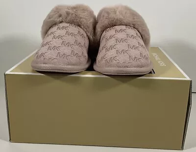 $85 Michael Kors Women's Tula Scuff Slip -On Cozy Slippers Soft Pink Size 10 • $60