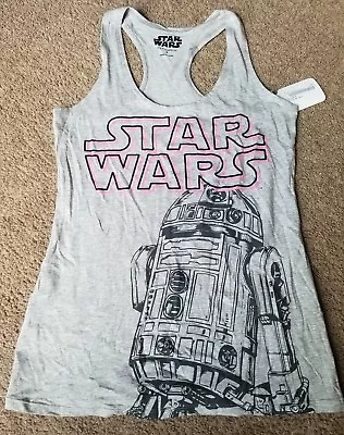 Ladies Star Wars Tank Top R2-D2 Gray MD. • $13.75