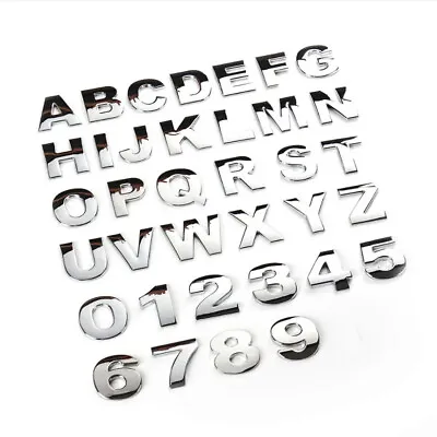 3D DIY Chrome Metal Letter Number Car Sticker Emblem Badge Decal Car Accessories • £3.42