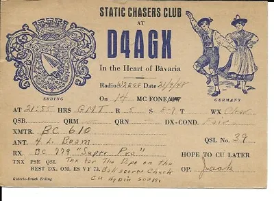 QSL  1948 Germany US Military D4AGX    Radio Card • $7.02