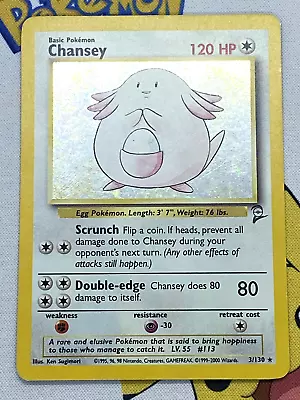 Pokemon Card Chansey 3/130 Base Set 2  WOTC Vintage Original. • $20