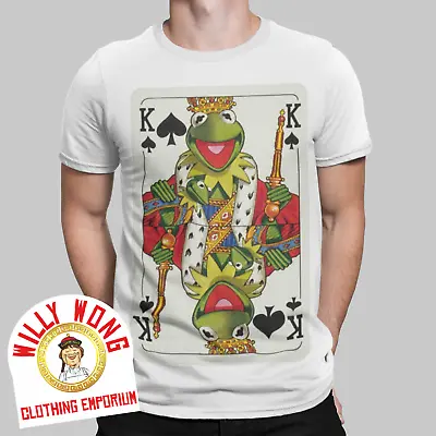 Kermit Frog T-Shirt Playing Card King Spades Vintage Retro Tee Classic Muppet • £6.99