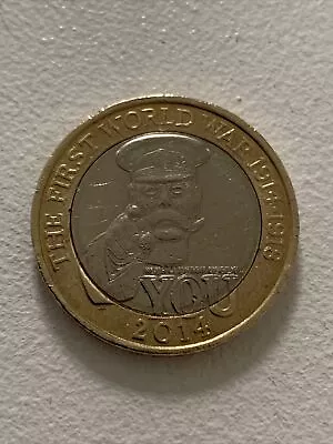 Lord Kitchener First World War Anniversary £2 - 2014 Two Pound Coin - With Error • £3.99