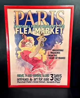 Vintage Paris Flea Market Marshall Fields Chicago Framed Advertising Sign Poster • $125