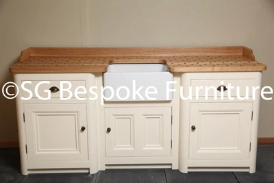 £1800 • Buy Hand Made Free Standing Sink Unit With Belfast Sink & Painted In F&B New White 