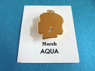 Vintage Mother-Grandmother Birthstone Charm From 1971 Display - March Aqua • $5