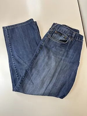 Calvin Klein Straight Leg Jeans Size 38x30 Means Blue Denim Pants • $17.99