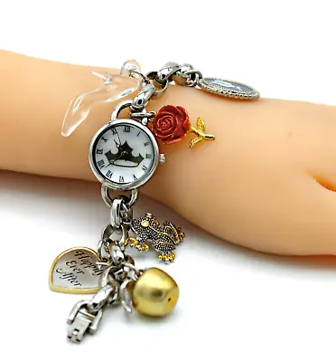 $40.95 • Buy Disney Accutime PRINCESS CROWN CINDERELLA Charm Bracelet Women's Wrist Watch