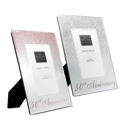 Anniversary Photo Frames Sparkly Silver 50th Rose Gold Gold Wedding Anniversary • £6.99