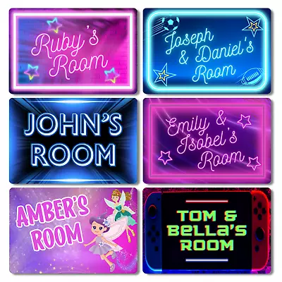 Girls Bedroom Boys Room Sign Personalised Kids Name Door Childrens Nursery Decor • £4.99