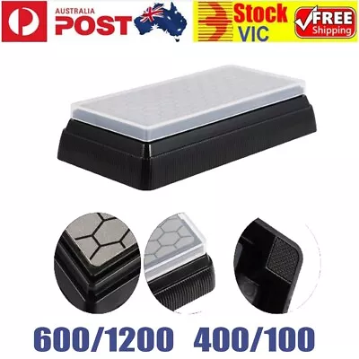 Double-Sided Diamond Knife Sharpener Sharpening Stone 600/1200 400/1200 • $20.38