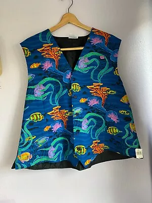 Vintage Disney World Epcot The Living Seas Coral Reef Cast Member Vest NEW RARE • $184.99