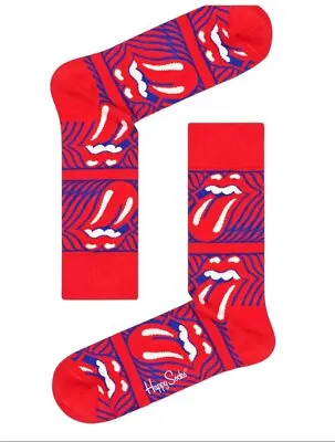 HAPPY SOCKS X Rolling Stones Men's Red Limited Edition Socks 8-12 NWT • $9