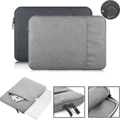 Laptop Bag Sleeve Case Carry Cover 2 Pockets For Mac Book Air Pro HP 13 14 Inch • $14.99