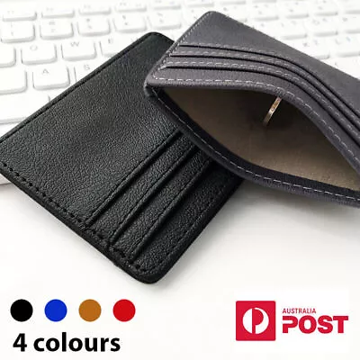 RFID Blocking Purse Flip Leather Wallet Slim Credit Card Holder Mens Money Clip • $7.49