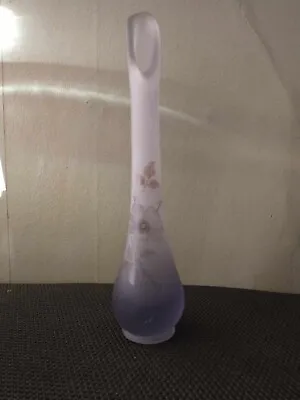 VIKING Light Purple Vase With Flowers. 10 In Tall 2 1/2 In Wide • $33