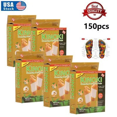 150Pcs Kinoki Gold Premium Detox Foot Pads Organic Herbal Health 100% Authentic • $25.99