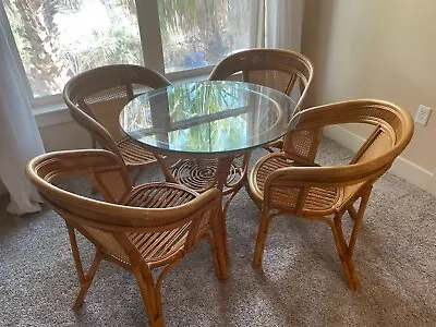 Bamboo Cane Dinning Table Set  • $700