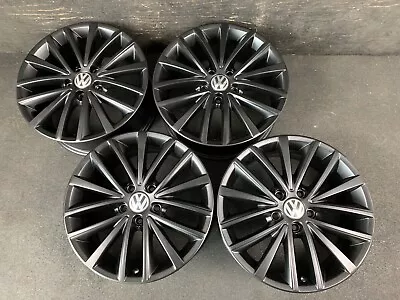 (4) VW Volkswagen Jetta GLI Satin Black Powder Wheels Rims + Caps 17  Hol.69985 • $895