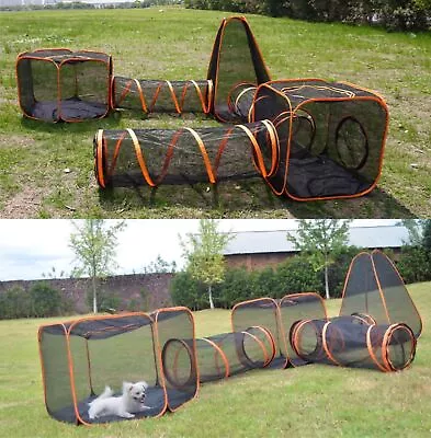 Portable Pet Cat Dog Playpen Folding Play Tent Tunnel Compound House Enclosure • $39.98