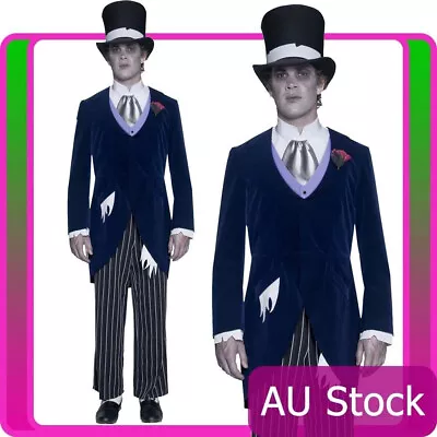 £31.31 • Buy Smiffys Mens Gothic Manor Groom Costume Halloween Corpse Party Walking Dead Hat