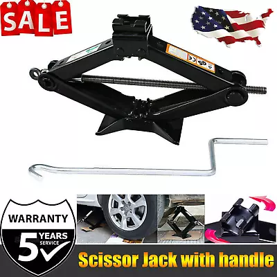 2 Ton Mini Portable Scissor Jack Car Van Vehicles Stand Tire Tool With Handle • $29.80