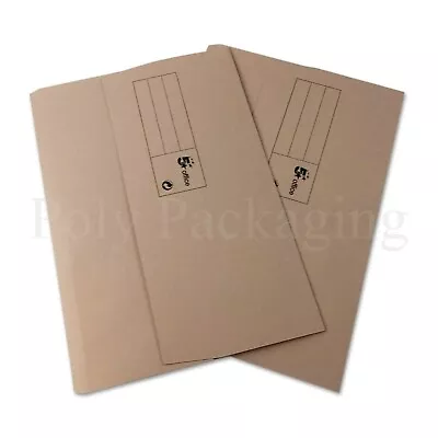 100 X FOOLSCAP DOCUMENT WALLETS BUFF A4/Manilla/Half Flap/Folder/Filing 32mm • £25.90