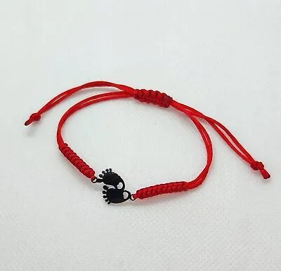 Red Cord Bracelet Mum To Be Pregnancy Baby Feet charm • £4.90