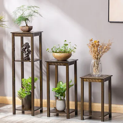£24.93 • Buy Heavy Duty Tall Hallway Table Side End Table Oriental Table  Bamboo Plant Stand