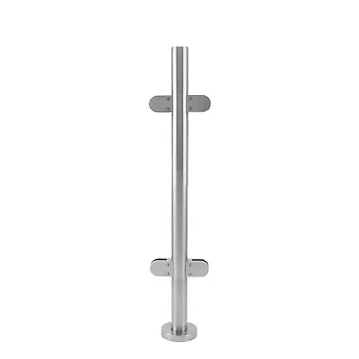 Stainless Steel Balustrade Mid Post Brushed Metal Staircase Railing Fence 90cm • £59.99