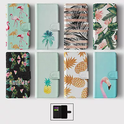 Case For Iphone 15 14 13 12 11 Se Pro Max Wallet Flip Phone Cover Flamingo Palms • £8.99