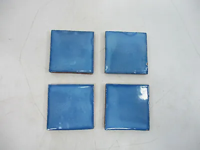 100 Solid Blue Mexican Tile Handmade Talavera Backsplash Mosaic Size 2 X 2  • $49