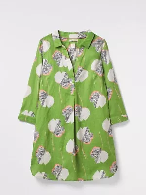 WHITE STUFF  Green Summer Linen Tunic Size 8 New • £23