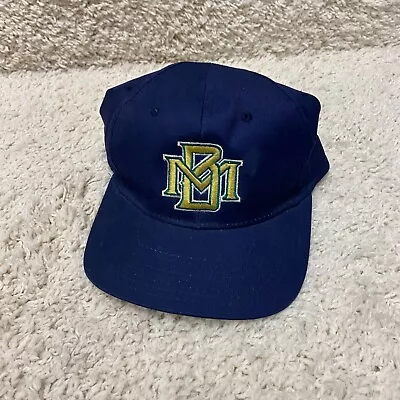 Vintage Logo 7 Milwaukee Brewers Hat Cap One Size Blue Gold Snap Back Competitor • $28.77