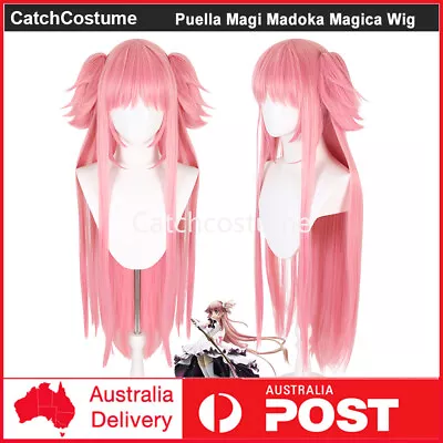 Puella Magi Madoka Magica Kaname Madoka Cosplay Wig Long Straight Pink Hair • $27.51