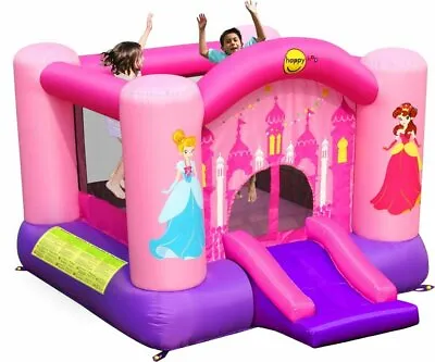 £269.99 • Buy Princess Kids Pink Bouncy Castle With Slide Basketball Hoop & Electronic Blower 