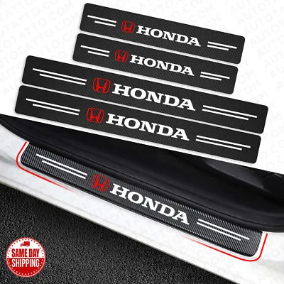 $12.89 • Buy 4x Honda Car Door Plate Sill Scuff Cover Anti Scratch 3D Decal Sticker Protector