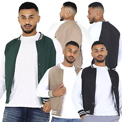 Men Brave Soul Lightweight Varsity College Jacket Long Sleeve Casual Bomber • £24.95