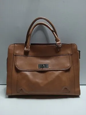 Merona Faux Leather Purse Bag Tan Women XL Briefcase Laptop Bag • $8.24