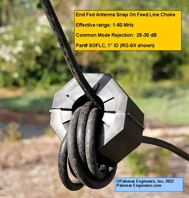 Snap On End Fed Feed Line Choke For Non-Resonant And End Fed Half Wave Antennas • $19.50