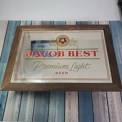 Jacob Best Premium Light Beer Lighted Mirror Bar Sign 20 X14 X4 -Pabst Brewing • $55.99