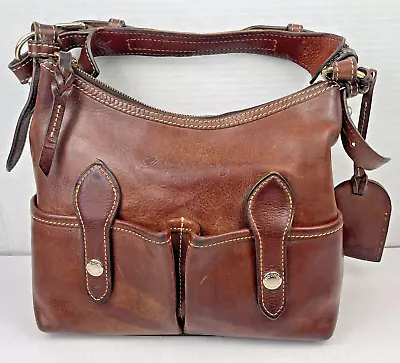 Dooney & Bourke Genuine Florentine Vacchetta Leather Handbag Hobo Shoulder Bag • $89.97