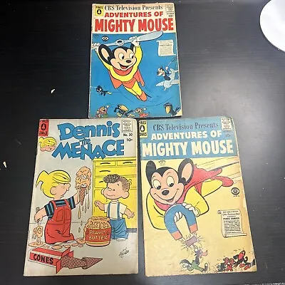 Lot Of 3 PINES COMICS 2 ADVENTURES OF MIGHTY MOUSE #141 1 Dennis The Menace • $11