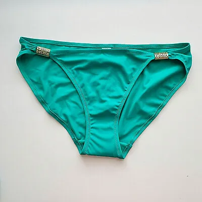 MARIE MEILI NWT  Green Bikini Bottom Gold Accent Size XL • £11.56