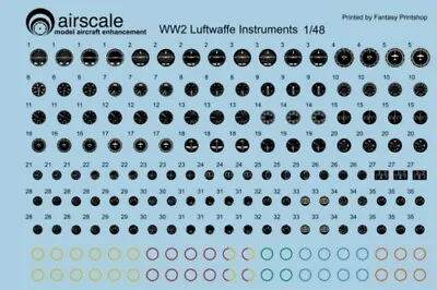 Airscale 1/48 Wwii Luftwaffe Instrument Dials (decal) | 4802 • $11.19