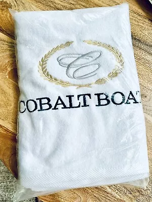 Cobalt Boats White Beach Towel Monogramed • $29.99