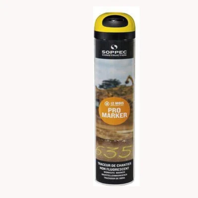 5x Soppec Yellow Temporary Promarker Line Marking Construction Spray Paint 750ml • £26.65