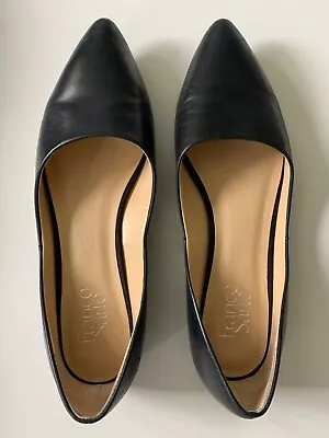 Franco Sarto Hazeline Black Leather Pointe Flats Size 9.5 • $19.99