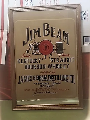 Jim Beam Whiskey Mirror - Vintage  Pub/Bar Athstetic Very Good Condition • $50